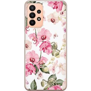 Samsung Galaxy A23 Transparent Mobilskal Rosa blommor