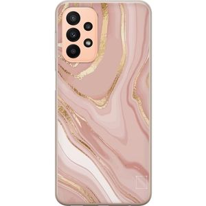 Samsung Galaxy A23 5G Transparent Mobilskal Ljusrosa marmor