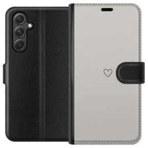 Samsung Galaxy A25 Sort Lommebokdeksel Grått hjärta