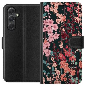 Samsung Galaxy A25 Svart Plånboksfodral Blommor