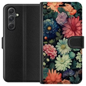 Samsung Galaxy A25 Sort Lommebokdeksel Färglada blommor
