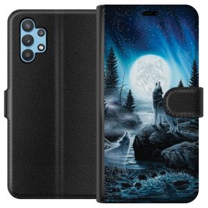 Samsung Galaxy A32 5G Musta Lompakkokotelo Varjar på natten