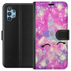 Samsung Galaxy A32 5G Musta Lompakkokotelo Glad Enhörning