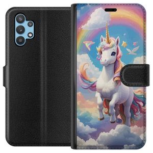 Samsung Galaxy A32 5G Svart Plånboksfodral Stolt Enhörnig