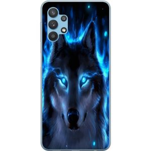 Samsung Galaxy A32 5G Transparent Mobilskal Blå Varg