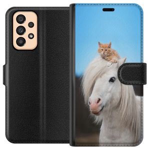 Samsung Galaxy A33 5G Svart Plånboksfodral Katt och Häst