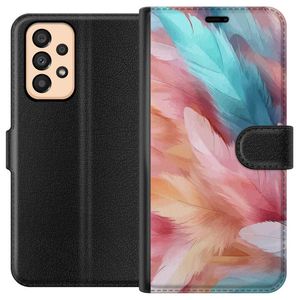 Samsung Galaxy A33 5G Sort Tegnebogsetui Fjädrar