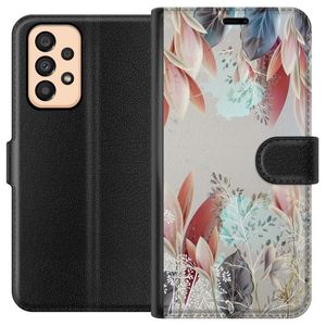Samsung Galaxy A33 5G Sort Tegnebogsetui Blommor