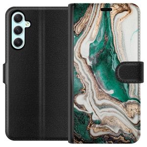 Samsung Galaxy A34 Svart Plånboksfodral Grön / Guld marmor