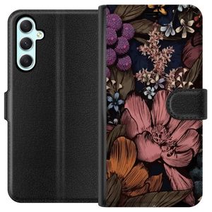 Samsung Galaxy A34 Svart Plånboksfodral Tecknade blommor