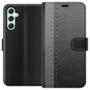 Samsung Galaxy A34 Svart Plånboksfodral Grått Fake Läder