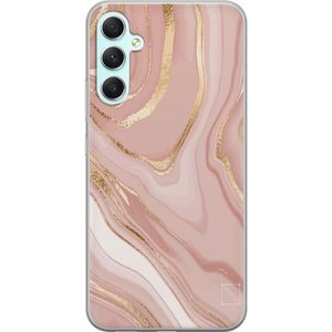 Samsung Galaxy A34 Transparent Mobilskal Ljusrosa marmor