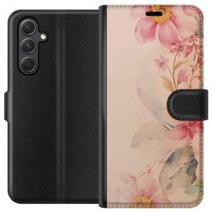 Samsung Galaxy A35 Sort Tegnebogsetui Färgsprakande Blommor