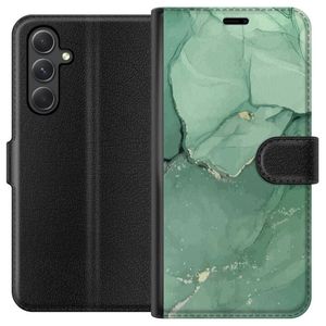 Samsung Galaxy A35 Sort Tegnebogsetui Grön Marmor