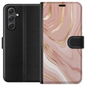 Samsung Galaxy A35 Sort Tegnebogsetui Ljusrosa marmor