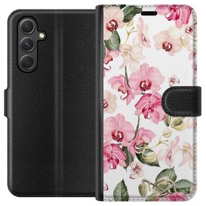 Samsung Galaxy A35 Svart Plånboksfodral Rosa blommor
