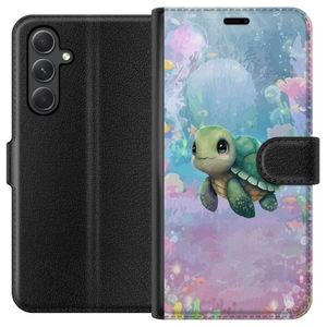 Samsung Galaxy A35 Svart Plånboksfodral Simmande Sköldpadda