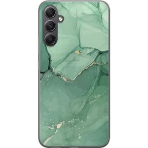 Samsung Galaxy A35 Transparent Mobilskal Grön Marmor