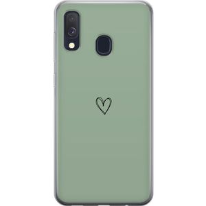 Samsung Galaxy A40 Läpinäkyvä Puhelinkotelo Hjärta