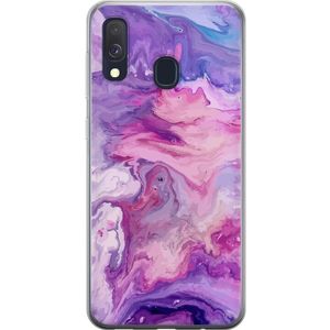 Samsung Galaxy A40 Transparent Mobilskal Marmor