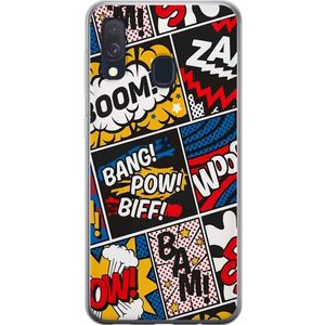 Samsung Galaxy A40 Transparent Mobilskal Tecknat Boom!