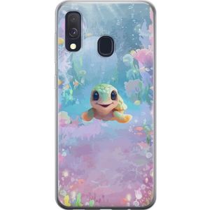 Samsung Galaxy A40 Gjennomsiktig Telefondeksel Glad Sköldpadda