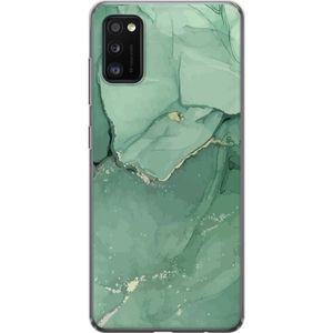 Samsung Galaxy A41 Transparent Mobilskal Grön Marmor