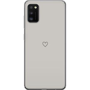 Samsung Galaxy A41 Transparent Mobilskal Grått hjärta