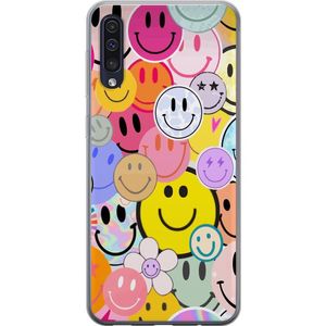 Samsung Galaxy A50 Gjennomsiktig Telefondeksel Leende Ansikten