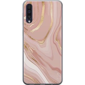 Samsung Galaxy A50 Gjennomsiktig Telefondeksel Ljusrosa marmor