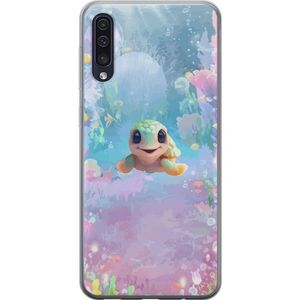 Samsung Galaxy A50 Gjennomsiktig Telefondeksel Glad Sköldpadda