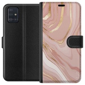 Samsung Galaxy A51 Sort Tegnebogsetui Ljusrosa marmor
