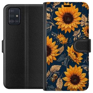 Samsung Galaxy A51 Sort Tegnebogsetui Solrosor
