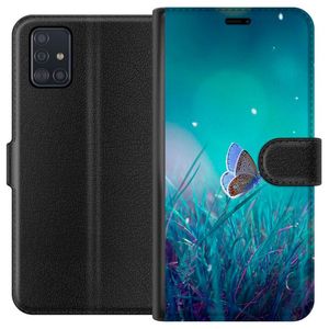 Samsung Galaxy A51 Sort Tegnebogsetui Blå fjäril