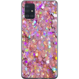 Samsung Galaxy A51 Transparent Mobilskal Glitter