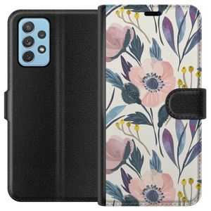 Samsung Galaxy A52 5G Sort Lommebokdeksel Blomsterglädje