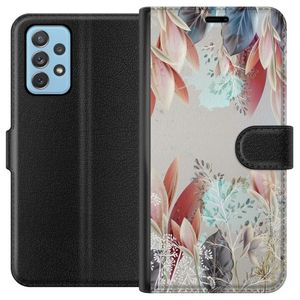 Samsung Galaxy A52 5G Svart Plånboksfodral Blommor