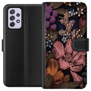 Samsung Galaxy A52s 5G Svart Plånboksfodral Tecknade blommor