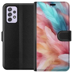 Samsung Galaxy A52s 5G Svart Plånboksfodral Fjädrar