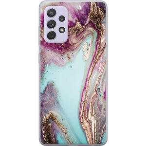 Samsung Galaxy A52s 5G Transparent Mobilskal Lila marmor
