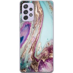 Samsung Galaxy A52s 5G Transparent Mobilskal Lila marmor