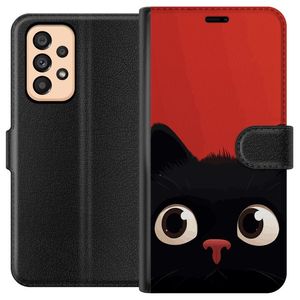 Samsung Galaxy A53 5G Svart Plånboksfodral Busig Katt
