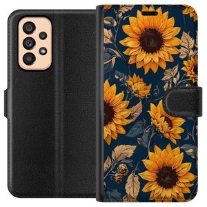 Samsung Galaxy A53 5G Svart Plånboksfodral Solrosor