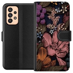 Samsung Galaxy A53 5G Svart Plånboksfodral Tecknade blommor