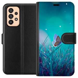 Samsung Galaxy A53 5G Svart Plånboksfodral Blå fjäril