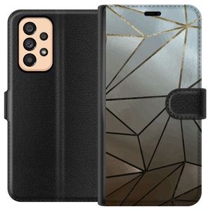 Samsung Galaxy A53 5G Svart Plånboksfodral Mönster Rosé