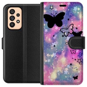 Samsung Galaxy A53 5G Svart Plånboksfodral Flygande fjärillar