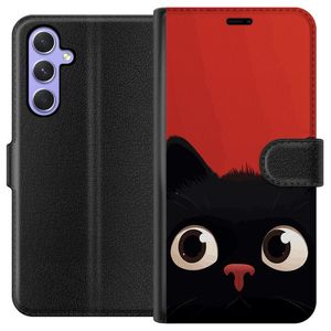 Samsung Galaxy A54 Sort Lommebokdeksel Busig Katt