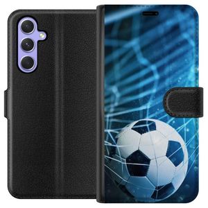 Samsung Galaxy A54 Svart Plånboksfodral Fotboll