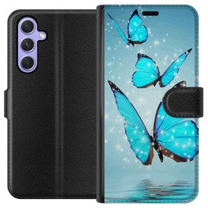 Samsung Galaxy A54 Svart Plånboksfodral Magiska Fjärilar
